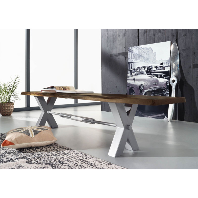 Iron Label Solid Wood Bench, H46 x W180 x D38cm