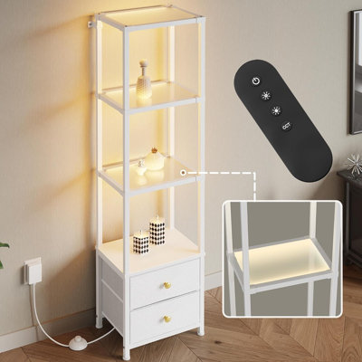 Bibliothèque en verre avec lumières à intensité variable, hauteur de 58,3 po ...