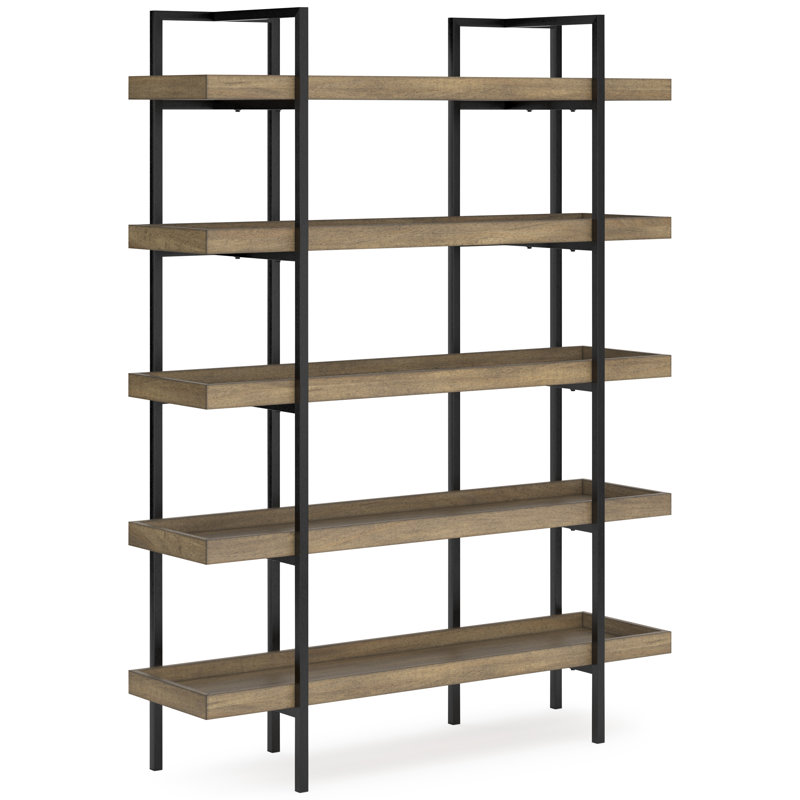 Starmore 76" Bookcase, (5 Shelves) 76"H x 58"W x 17"D, Brown