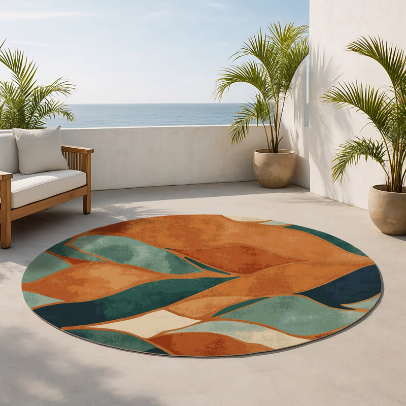 Tapis intérieur et extérieur Harvest Harmony, Rond 5 pi