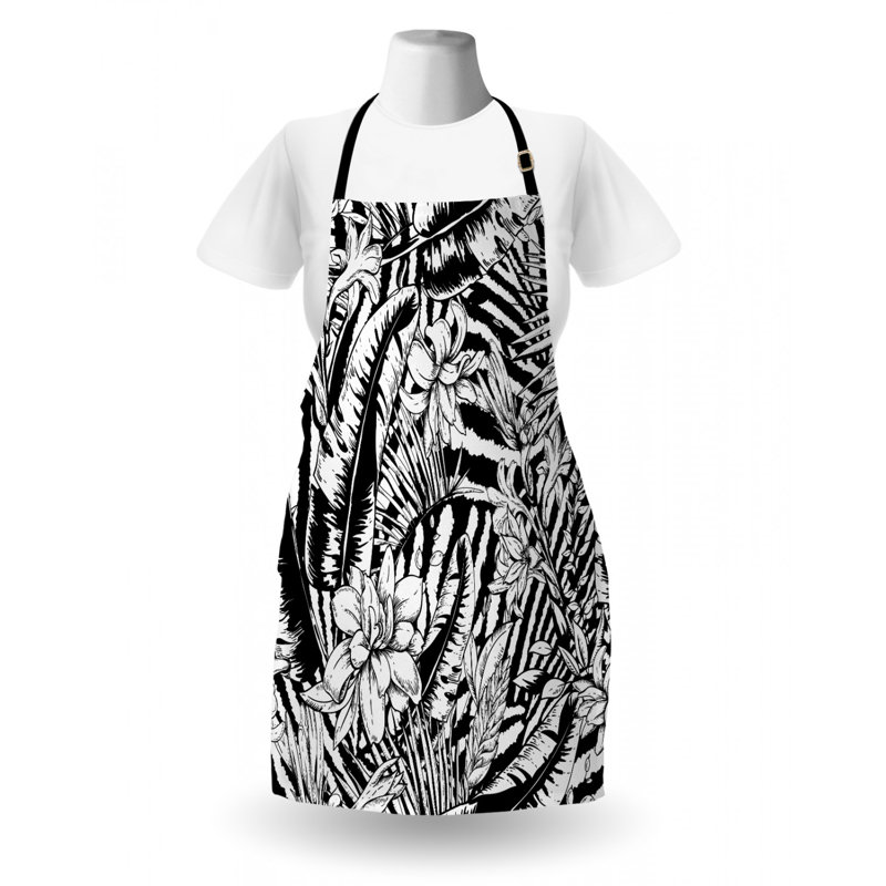 Tablier de fleurs et feuilles jungle