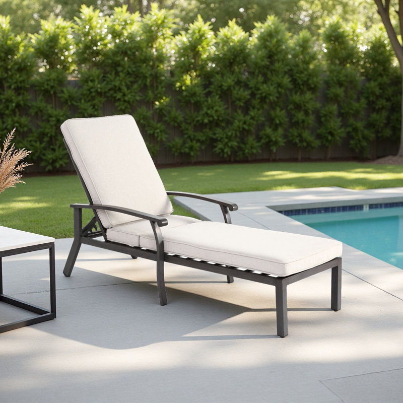 Méridienne en aluminium coulé, design moderne, Beige