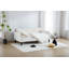 Lit de jour rembourré en velours beige Elena