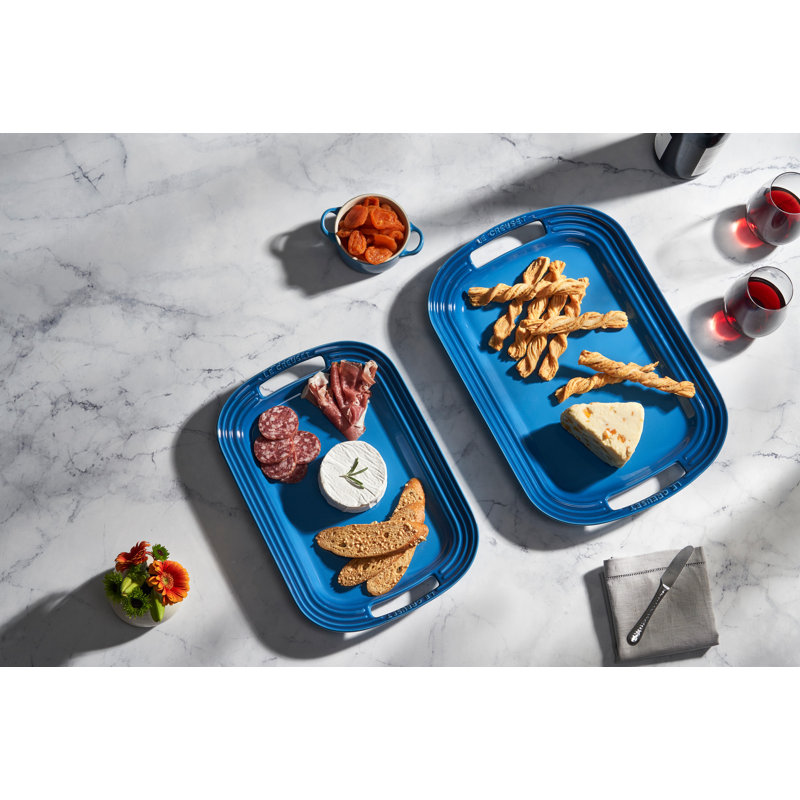 Stoneware Rectangular Serving Tray, Marseille, 1.5" H x 16.25" W x 11.25" L