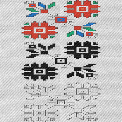 Tapis décoratif à motifs rouge/noir