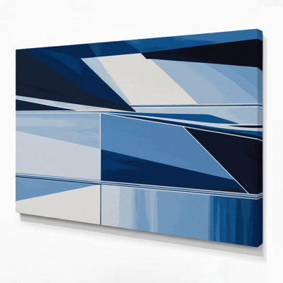 Hard Edge 41 Blue Canvas Wall Art