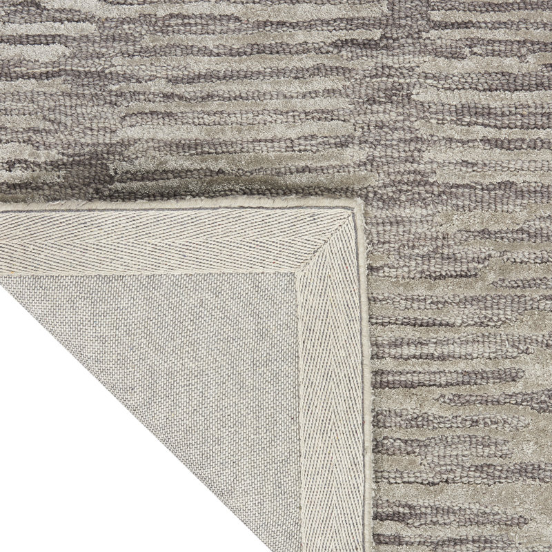 CK010 LINEAR Striped Hand Woven Area Rug, Rectangle 160 x 221cm