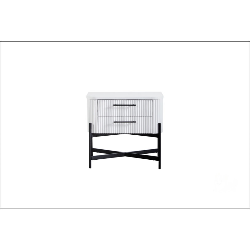 2 Drawer Nightstand - White