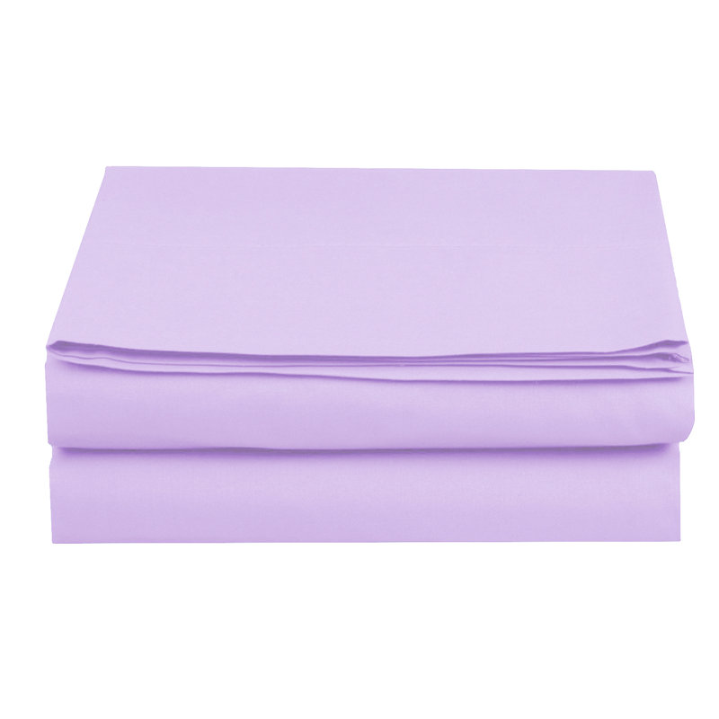 Drap plat à densité de tissage 1500 fils, Lilas, Drap plat grand