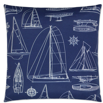 Sailing Outdoor Reversible Throw Pillow