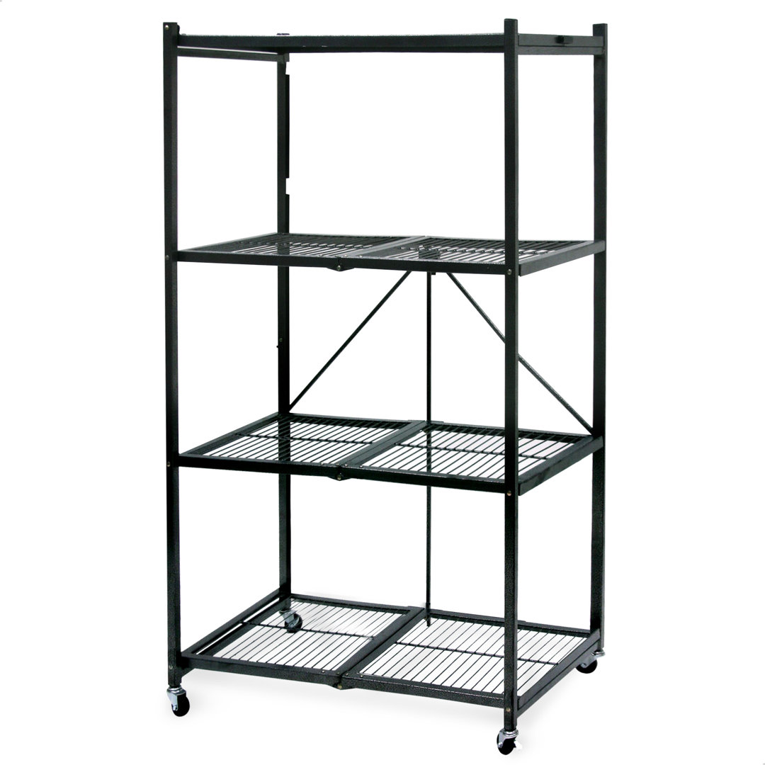 4 Tier Multipurpose Folding Storage Organizing Rack with Wheels (Set of 2) Origami