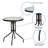 Amlie 23.75" Round Tempered Glass Metal Table with Smooth Ripple Design Top-1556893403