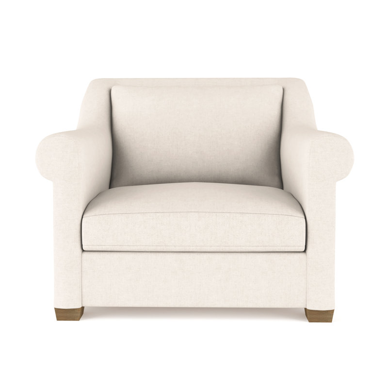 Transitional Armchair, 32" H x 43" W x 46" D, Plush Velvet Graphite, Weathered
