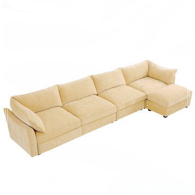 L-Shaped 4 Seater Sectional Sofa Couch