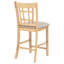Chaise de salle à manger à hauteur de comptoir Wanya en lin et chêne clair (ensemble de 2)