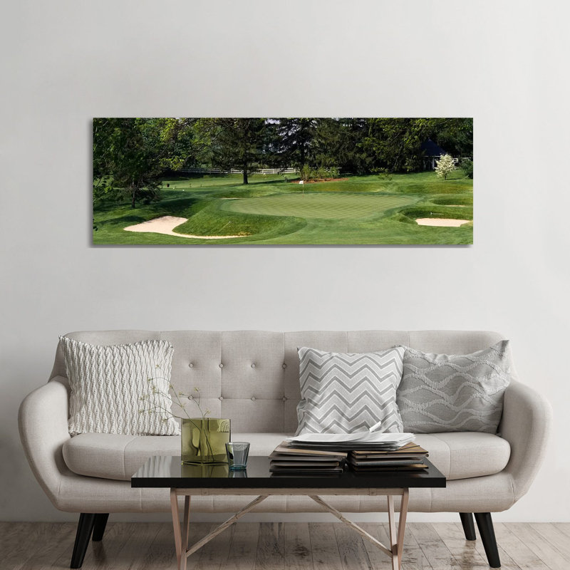 Sand Traps On A Golf Course, Baltimore Country Club, Baltimore, Maryland, USA - Wrapped Canvas Panoramic Print