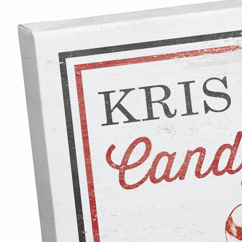 «Candy Cane Cafe», art textuel sur toile tendue