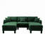 Canapé moderne en tissu avec accoudoirs courbés et 2 repose-pieds mobiles pour un confort optimal et un design élégant-668836124-668836127-668836123
