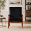 Fauteuil de style Mid-Century moderne de 25 po de large avec structure en bois massif et siège rembourré-480288275