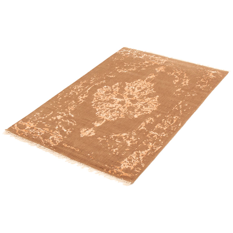 Tapis taupe noué à la main Solemi