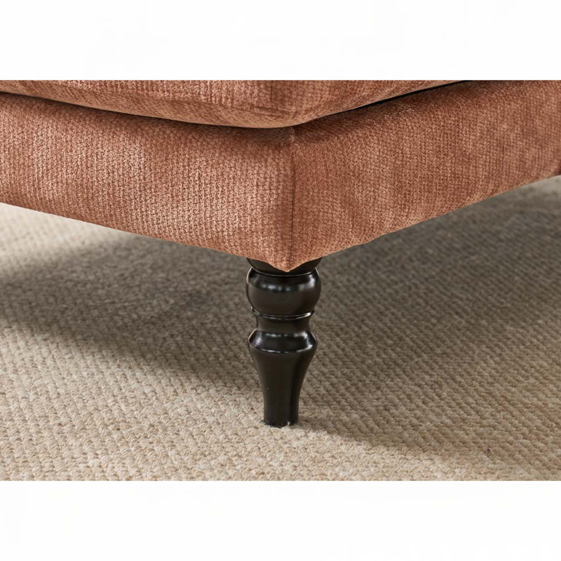 Chaise longue d'intérieur rembourrée, Orange
