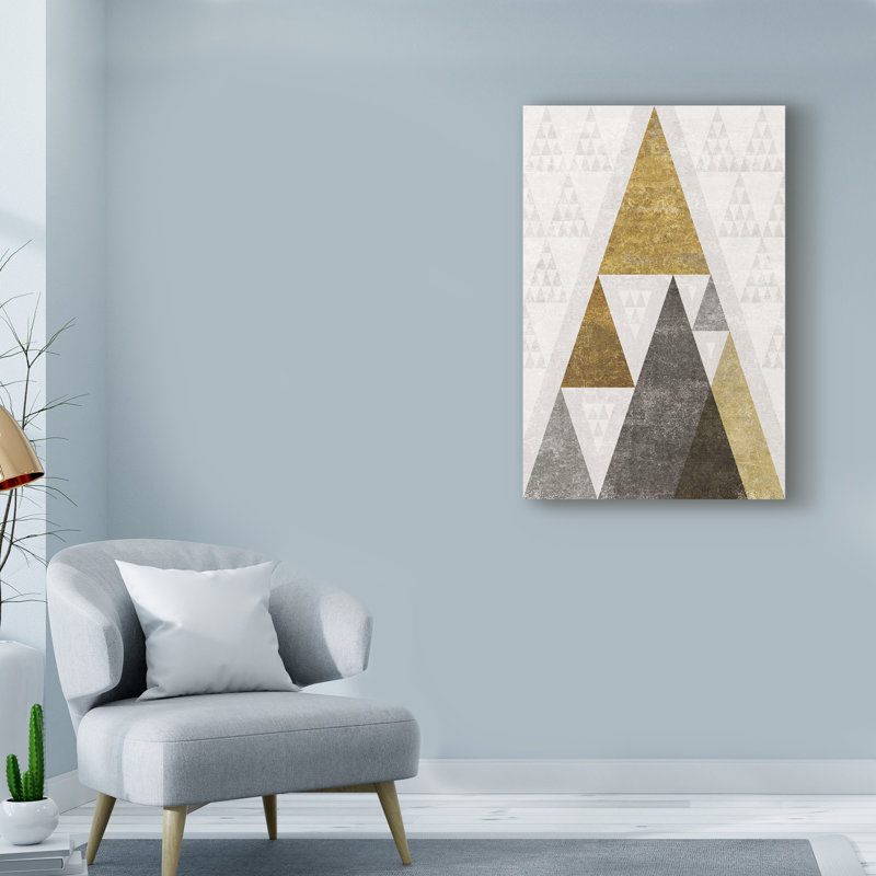 Art sur toile Guarani «Mod Triangles III Gold», H 19 po x l 12 po x P 2 po