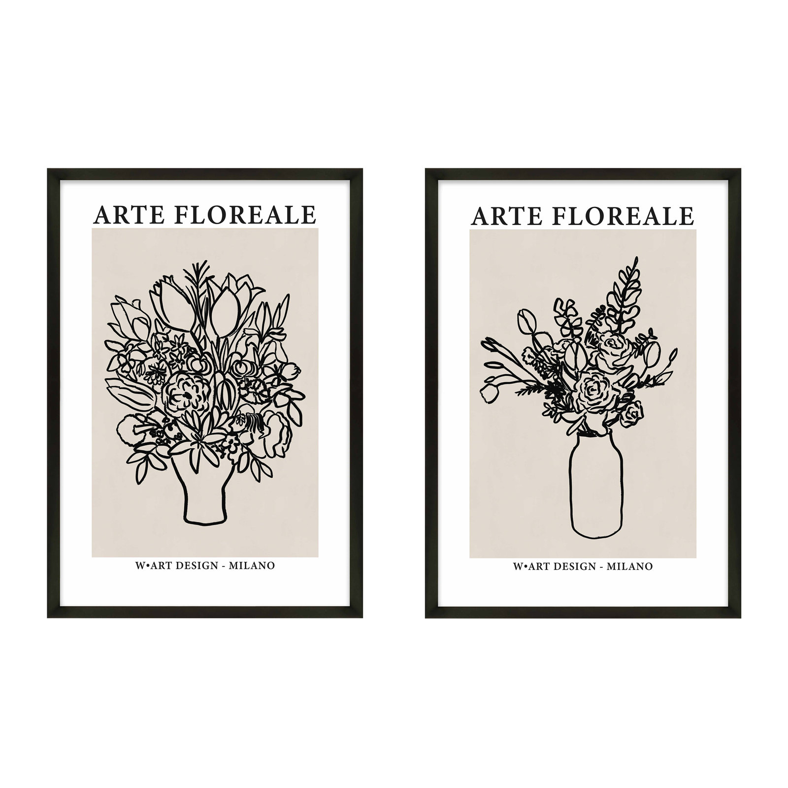 Arte Floreale by Romina Gadler, Black Paper Framed, 25" H x 17.5" W