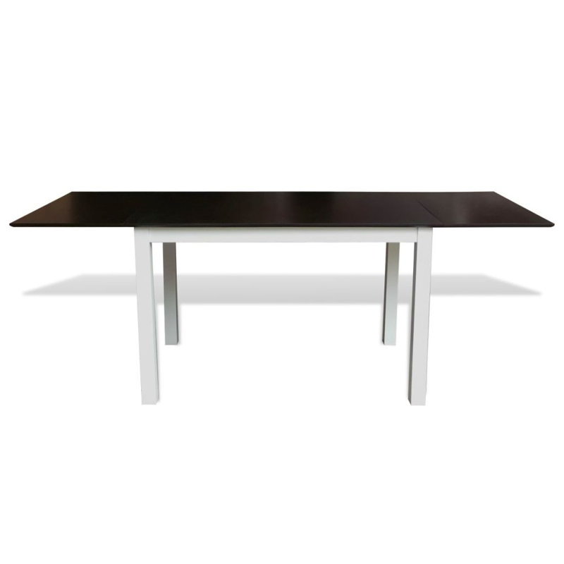 Piero Extendable Solid Wood Dining Table, Brown/White