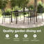 5 Piece Garden Dining Set Black Cotton Rope