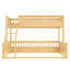 Lit superposé simple au-dessus de grand lit simple avec échelle et garde-corps, finition en bois naturel - enfants, adolescents et lit superposé d'invité-258926319-258926318