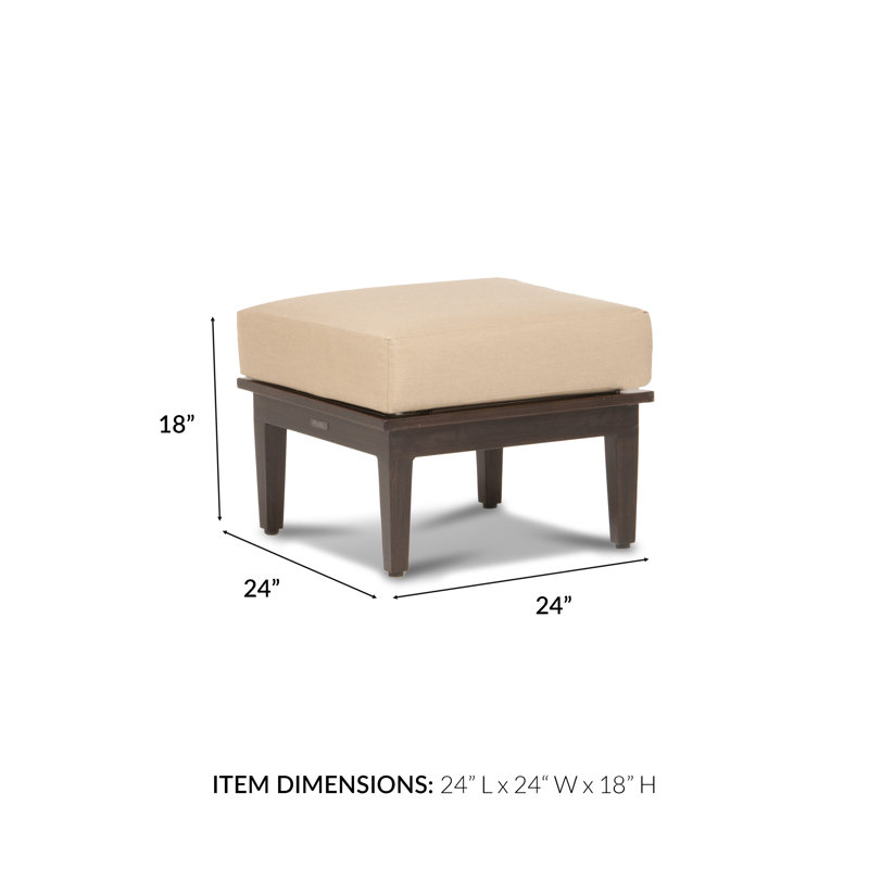 Outdoor Ottoman, Perdido, Canvas Heather Beige Sunbrella® Canvas