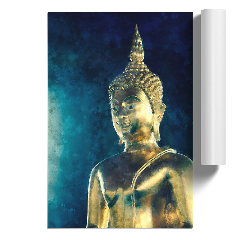 Buddha Statue Painting - Frameless Print, 59cm H x 42cm W x 0.1cm D