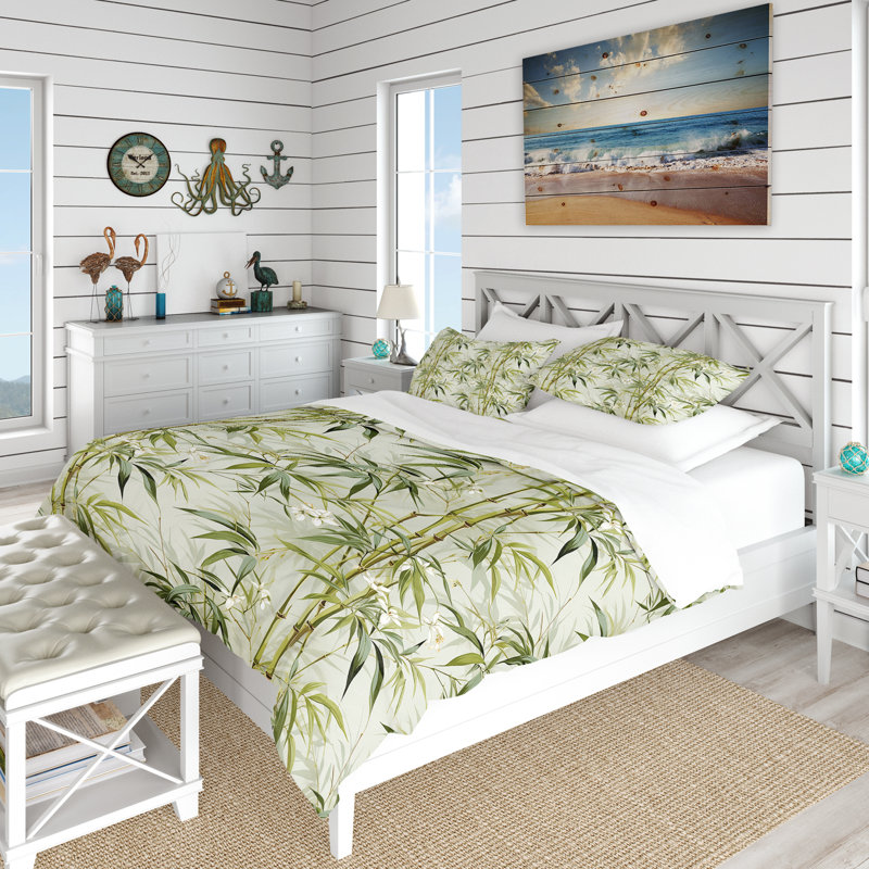 Ensemble de housse de couette Bamboo Zen Tropical, Housse de couette pour très grand lit et 2 très