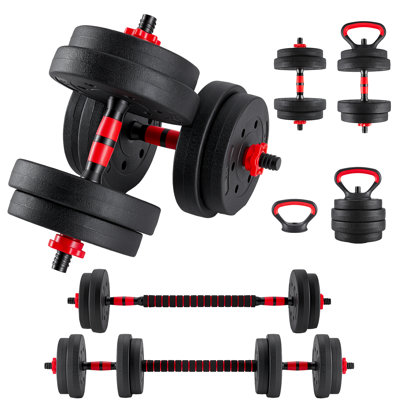 3in1 Adjustable Dumbbell  Barbell Set PE Weights Dumbbell Set