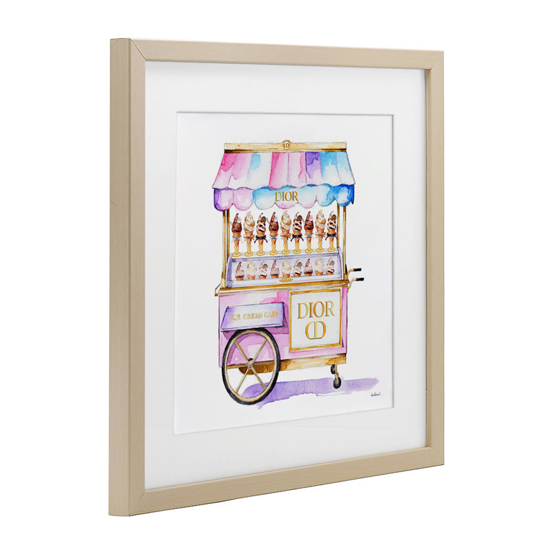 «Pastel Glam Ice Cream», reproduction sous verre encadrée, design par Amanda Greenwood, H 16 po x l 16 po