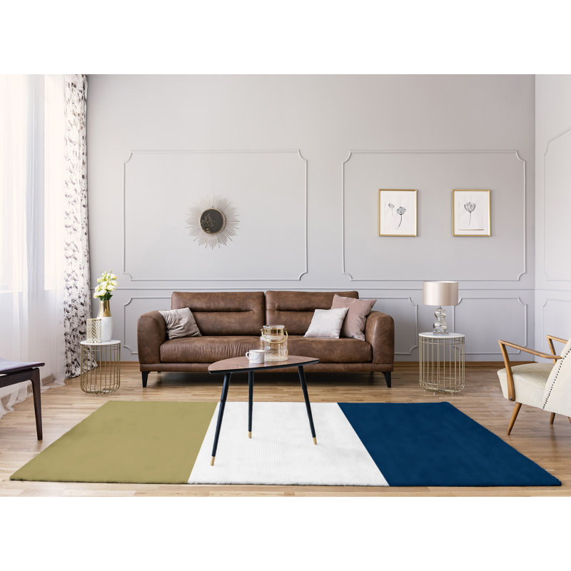 Tapis doré/bleu, Rectangle 9 pi x 12 pi