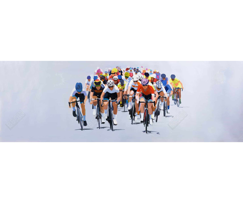Concours de cyclisme - décor de toile encadrée, H 61,25 po x l 21,25 po