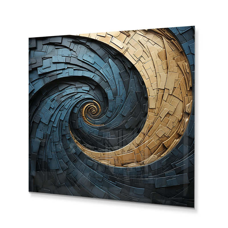 - Impression murale abstraite spirales en métal, H 30 po x l 30 po x P 1 po