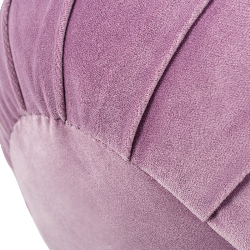 Lavender Velvet Round Pleated Accent Pouffe Pillow