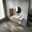 Meuble-lavabo mural 36 po avec lavabo et armoire latérale, portes à fermeture en douceur, armoire combinée (emballage KD)-1508235885