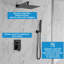 Shower Systems, 10" Rainfall Square Head And Handle Set, Shower Faucet Combo Kits, Wall Mounted Shower Fixtures