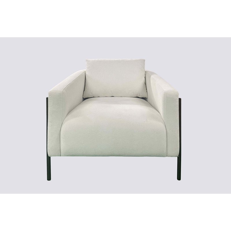 Chaise d'appoint avec extérieur en corde, Blanc, crème, H 30 po x l 38 po x P 40 po