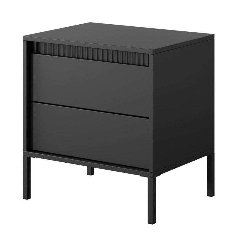 53cm W Metal Bedside Table, Black