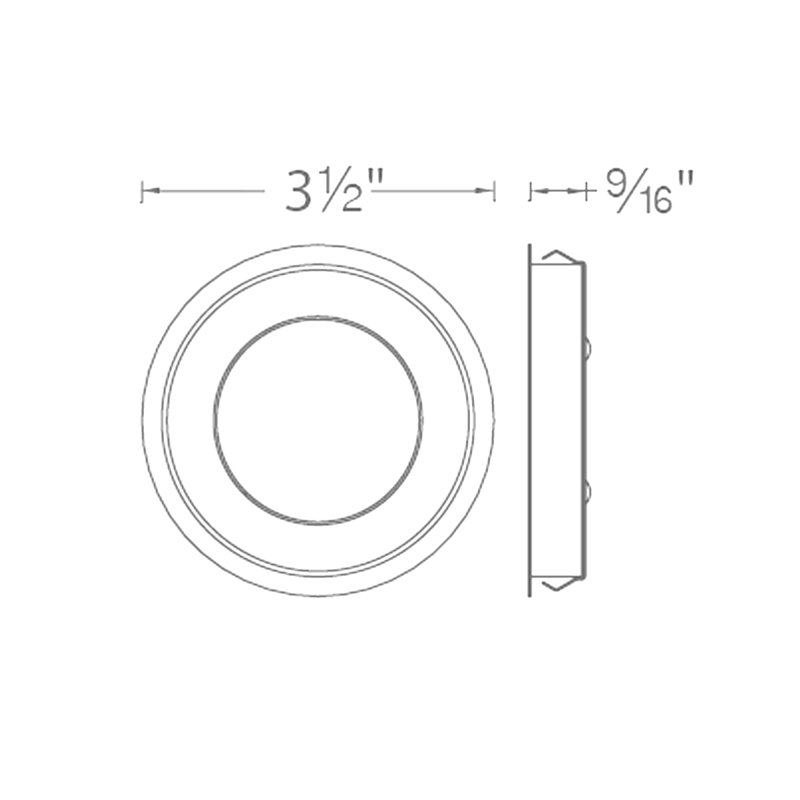 Luminaire encastré sous le meuble à DEL Edge, température de couleur 3000K, Nickel brossé