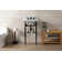 Edwardian Marble White/Matte Black Rectangular Console Bathroom Sink with Overflow
