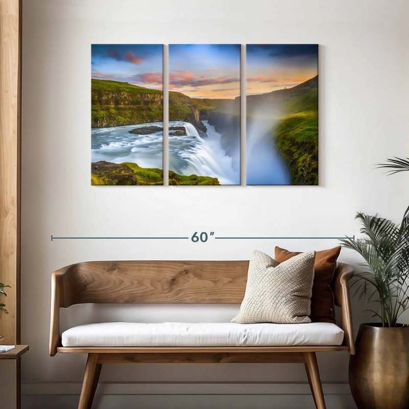 Cascade Alvord Gullfoss, H 28 po x l 45 po