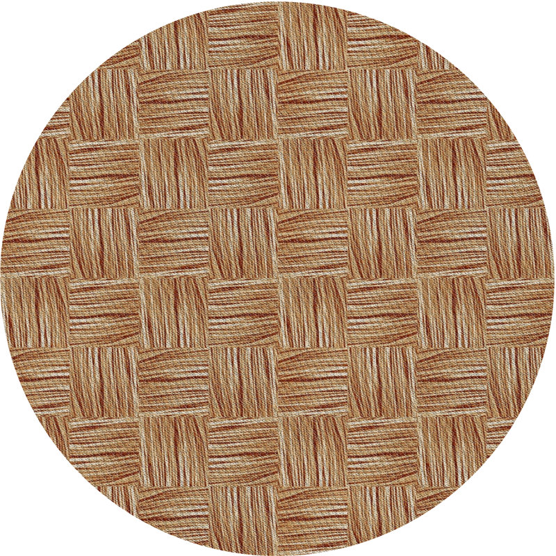 Tapis brun clair, Rond 5 pi