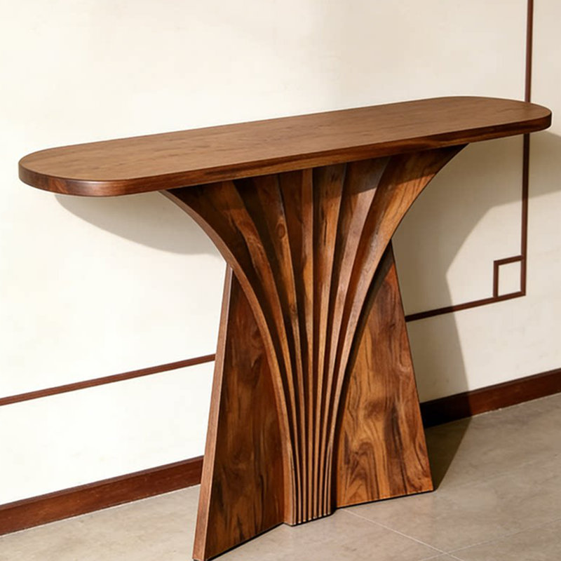 Console brune élégante de style chinois, H 35,4 po x l 55,1 po x P 15,7 po
