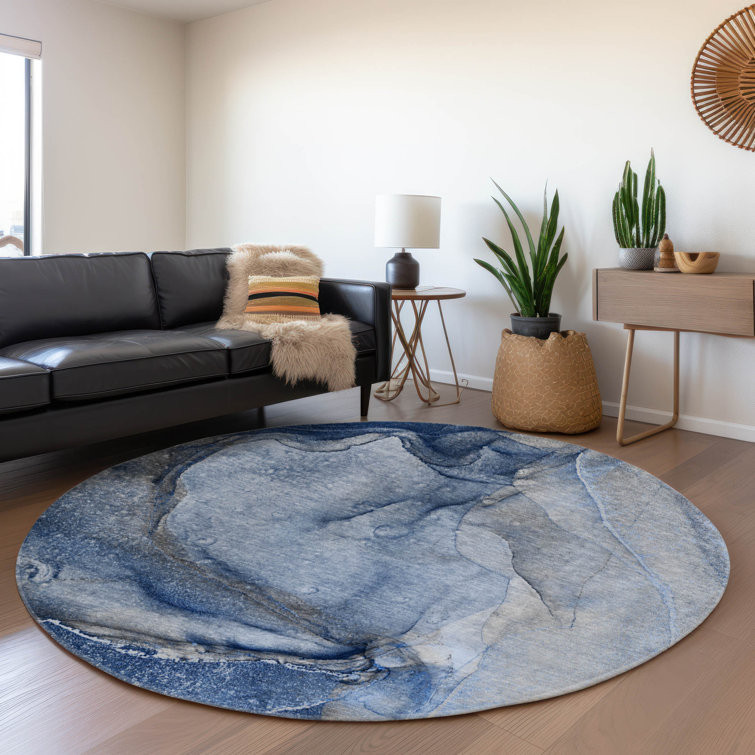 Premium Machine Washable Cerrito AMF524 Navy Rug