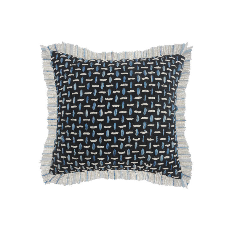 Modern Interwoven Square Throw Pillow Set - Black, Blue, White